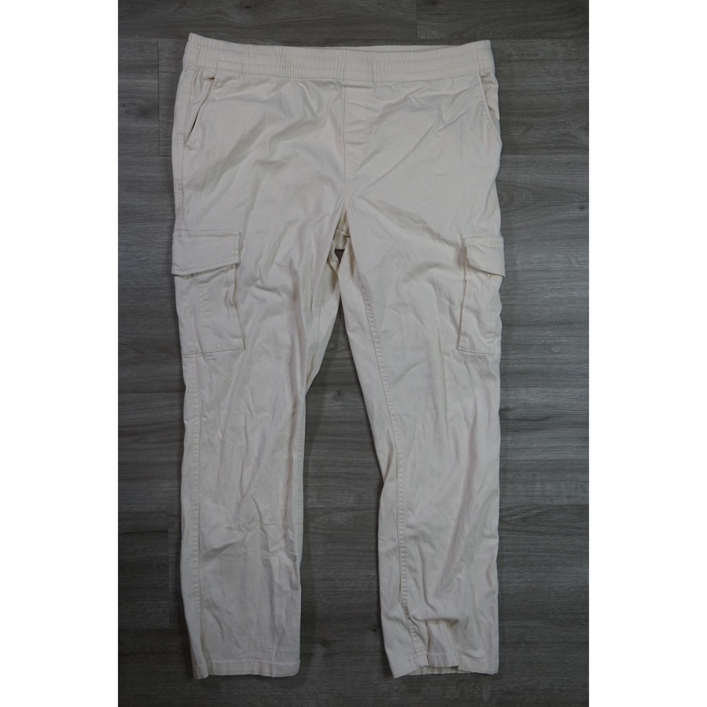 New HEDGE Men's 2XL Regular Off-White‎ Soft Cotton Drawstring Cargo Pants